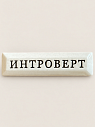 Значок ручной работы Искусство интроверта с надписью «Интроверт», керамика, превью фото 1
