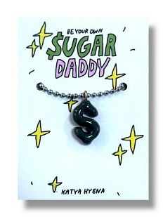 Подвеска на цепочке ручной работы «Sugar Daddy», тёмно-серый, керамика