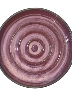 Блюдце Августа с кругами внутри, розовое