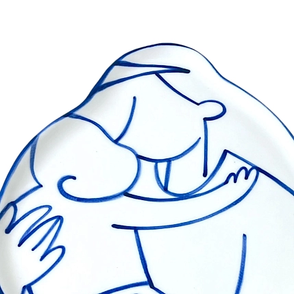 Тарелка ручной работы ЮЛЬНИКА (JULNIKA) «Нежность», разноцветная, полуфарфор, 26 см, фото 2.