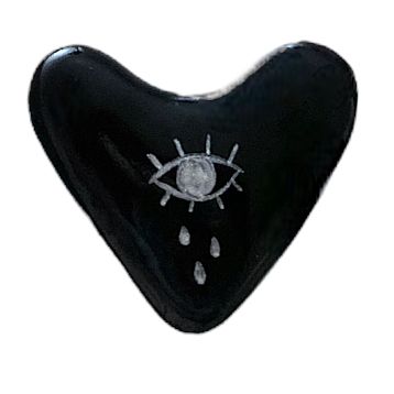 Брошь ручной работы Сердце плачущее, полимерная глина, фото 1.