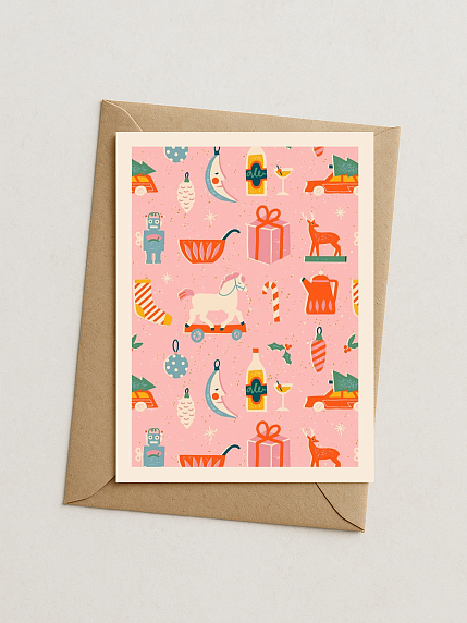 Открытка ретро на Новый год «Подарки», фото 1.