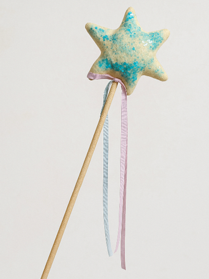 Волшебная палочка, жёлтая с голубыми пайетками, фото 3.