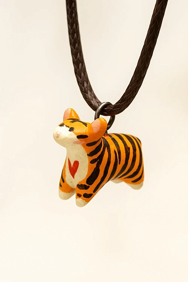 Подвеска ручной работы Боттери керамика «‎Тигр»‎, керамика, фото 1.