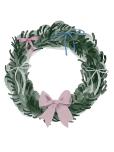 3D Стикер на телефон «Новогодний венок»