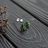Серёжки-гвоздики суккуленты, полимерная глина, тёмно-зелёные, превью фото 3