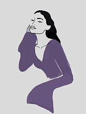 Постер интерьерный «Девушка в фиолетовом», А4