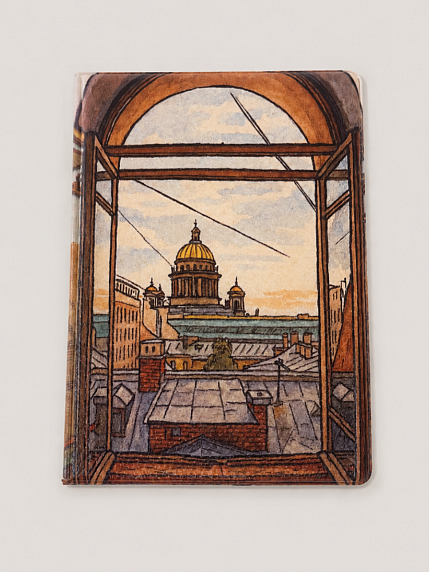 Обложка на паспорт DARI DARI «Вид на Исаакиевский собор из окна», искусственная кожа, фото 1.