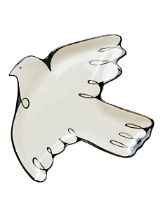 Тарелка ручной работы «Голубка», разноцветная, полуфарфор, 24 см