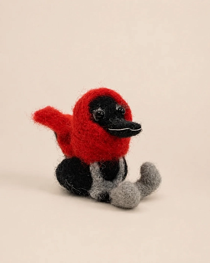 Валяная игрушка Северяшка «Ворона в валенках», шерсть, фото 1.