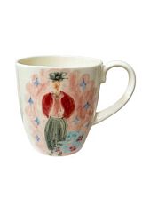 Кружка ручной работы Донышко-горлышко «Мужчина Веня и собака Прохор», белая, керамика, 400