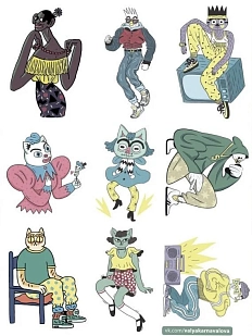 Стикерпак Валя Карнавалова «Девочка-кошка», А5, 9 наклеек