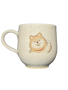 Кружка ручной работы Керемет «Сиба-ину», бежевая, керамика, 300 мл