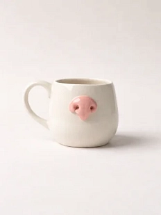 Кружка ручной работы АН2К Розовый носик, керамика, 180 мл