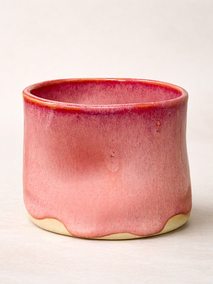 Стакан ручной работы, розовый, керамика, 300 мл, фото 3.