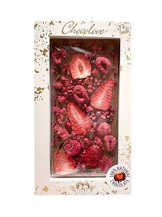 Шоколад молочный с клубникой, малиной и вишней