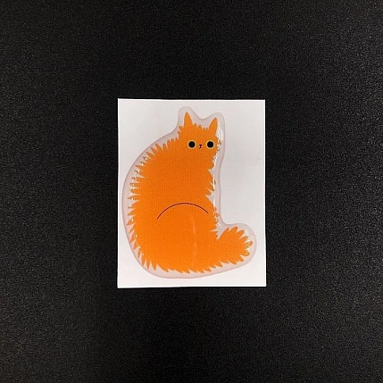 3Д Стикер на телефон Подписные изделия «Тревожный котик Персик», объёмный, фото 4.