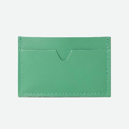Визитница ручной работы, Kokosina bags, натуральная кожа, ярко-зелёный, фото 4.