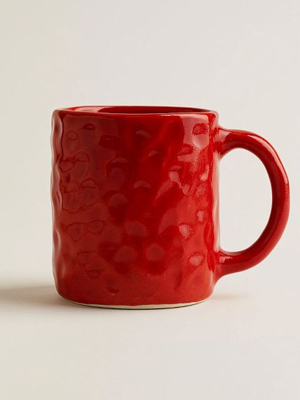 Кружка ручной работы NF ceramics «Нос», красная, 400 мл, фото 4.