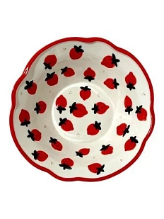 Пиала ручной работы Slowday Ceramics «Клубника», полуфарфор, 17 см