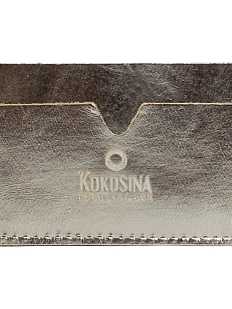 Визитница ручной работы, Kokosina bags, натуральная кожа, металлик