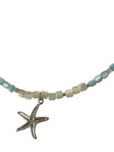 Чокер ручной работы с подвеской-ракушкой, перламутр