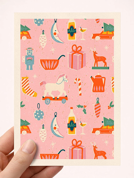 Открытка DARI DARI ретро на Новый год «Подарки», А6, фото 1.