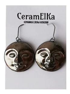 Серьги КерамЕлКа «Ночь», керамика