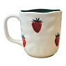 Кружка ручной работы Ким керамика с росписью Лягушка с клубникой, фарфор, 350 мл, превью фото 2
