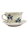 Чайная пара ручной работы Slowday Ceramics «Синие розочки», полуфарфор, 200 мл, превью фото 1