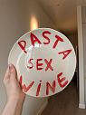 Тарелка ручной работы «Pasta Sex Wine», керамика, 23 см, превью фото 4