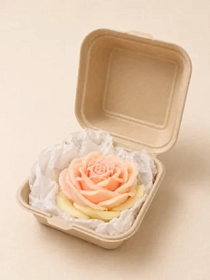 Свеча цветок ручной работы DARI DARI «Роза», жёлто-розовая