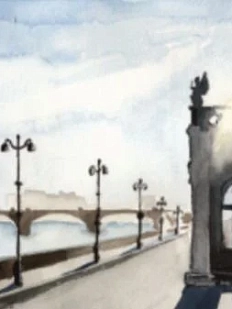 3D Стикер на телефон с Санкт-Петербургом «Рассветы», объёмный, худ. Мария Макарова