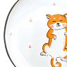 Тарелка ручной работы с бортиком Сиба-ину с сердечками, белая, 13 см, превью фото 3