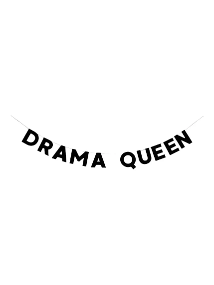 Бумажная гирлянда из букв Tak.sebe.prazdnik «DRAMA QUEEN», чёрная, картон, 240 г/м², фото 1.