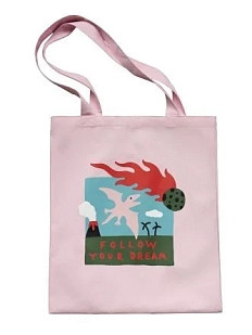 Сумка шоппер Barking Store «Follow your dream», розовый