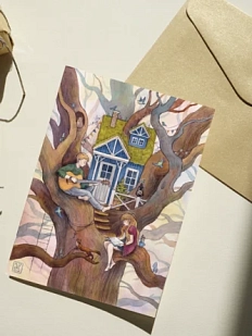 Открытка Анна Спешилова «Домик на дереве», односторонняя