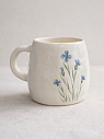 Кружка ручной работы Верба керамика бочонок «Васильки», керамика, 300 мл, превью фото 2