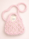 Авоська вязаная ручной работы, розовая пушистая, превью фото 1