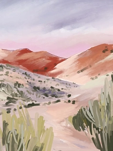 Постер интерьерный «Песчаный пейзаж», А4