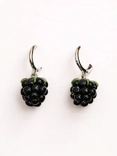 Серьги-конго «Ежевика», полимерная глина