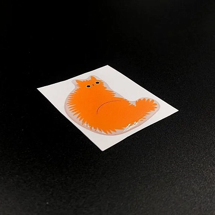 3Д Стикер на телефон Подписные изделия «Тревожный котик Персик», объёмный, фото 3.