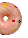 Круглая шкатулка ручной работы в виде пончика, розовая, керамика, 9 см, превью фото 3