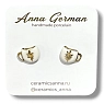 Серёжки-гвоздики Анна Герман «Кружечки», фарфор, превью фото 1