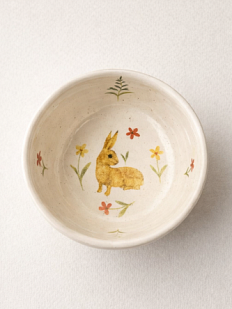 Пиала ручной работы Керумбия «Кролик» №2, светло-бежевая, 7,5 см