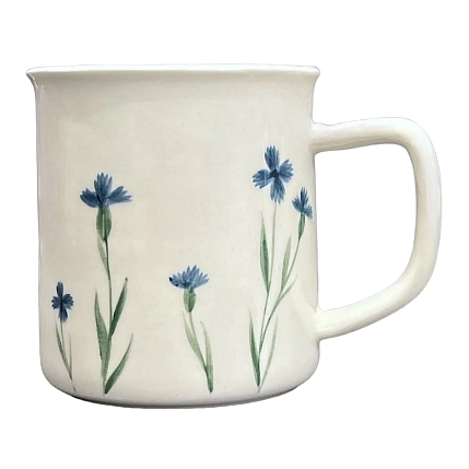 Кружка ручной работы Верба керамика «Васильки», цилиндр, керамика, 450 мл, фото 1.