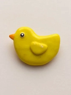 Брошь Радость Рядом «Уточка», полимерная глина, желтая