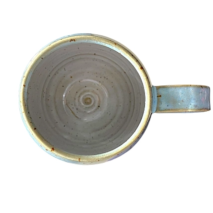 Кружка ручной работы, голубая, керамика, 400 мл, фото 3.