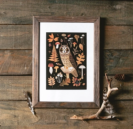 Открытка «Сова», тёмная, Дворникова Александра, фото 3.