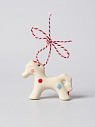 Ёлочная игрушка ручной работы «Лошадка 3д», белая в розово-голубую точку, 8,5 см, превью фото 2